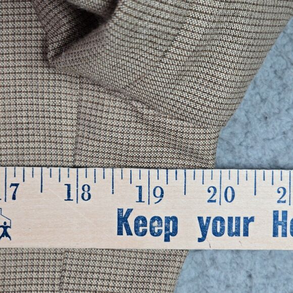 VTG Jones New York Womens Blazer 12 Beige Wool Blend Checkerboard Classic - Picture 9 of 16